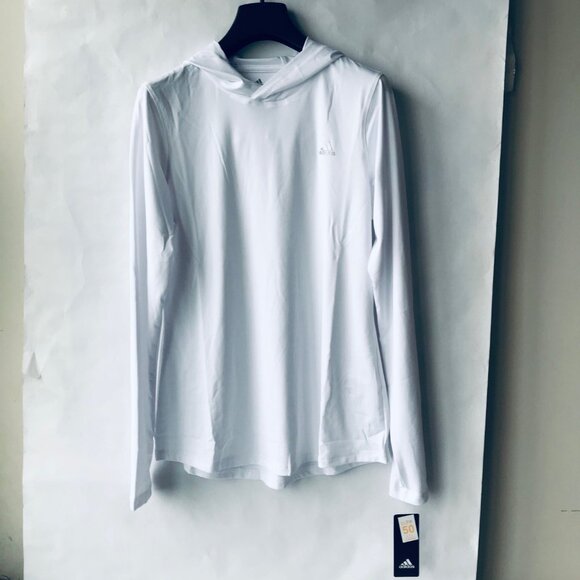 adidas Women's Baselayer  Hoodie  Long Sleeve White NWT MSRP $65 - Picture 1 of 6